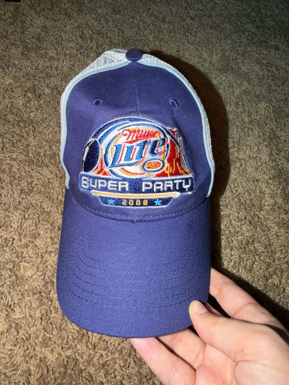 Miller Lite Super Party 2008 Navy Blue Trucker Hat